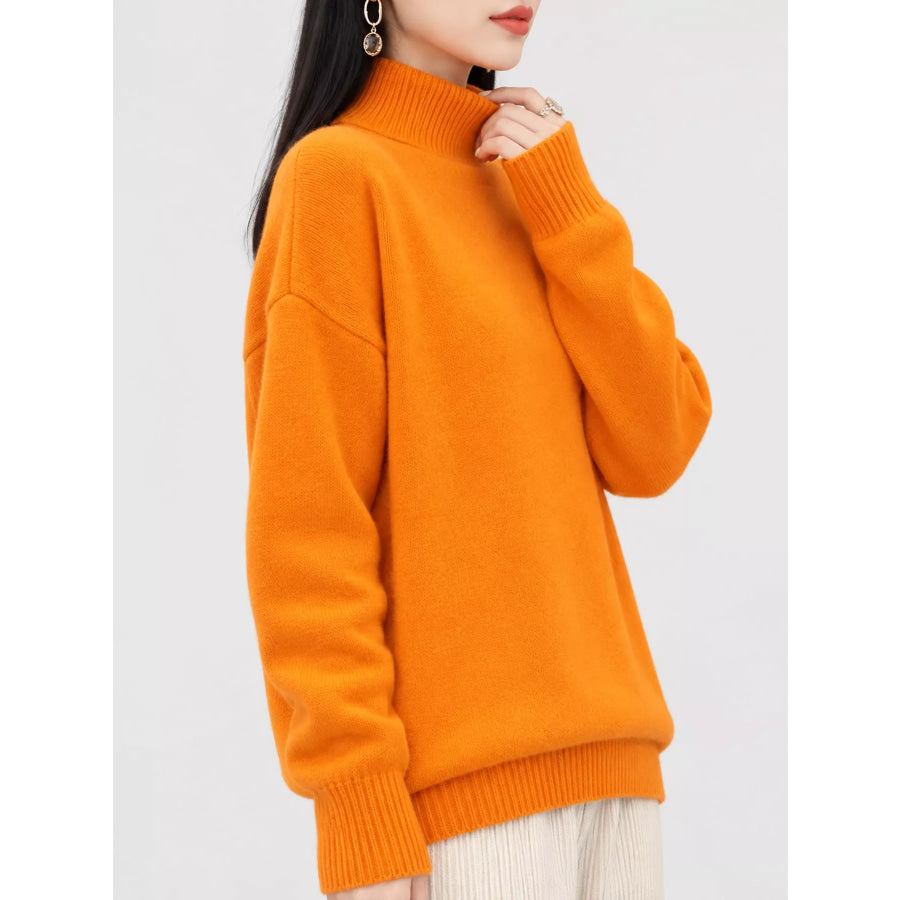 Turtleneck Dropped Shoulder Sweater Apparel and Accessories