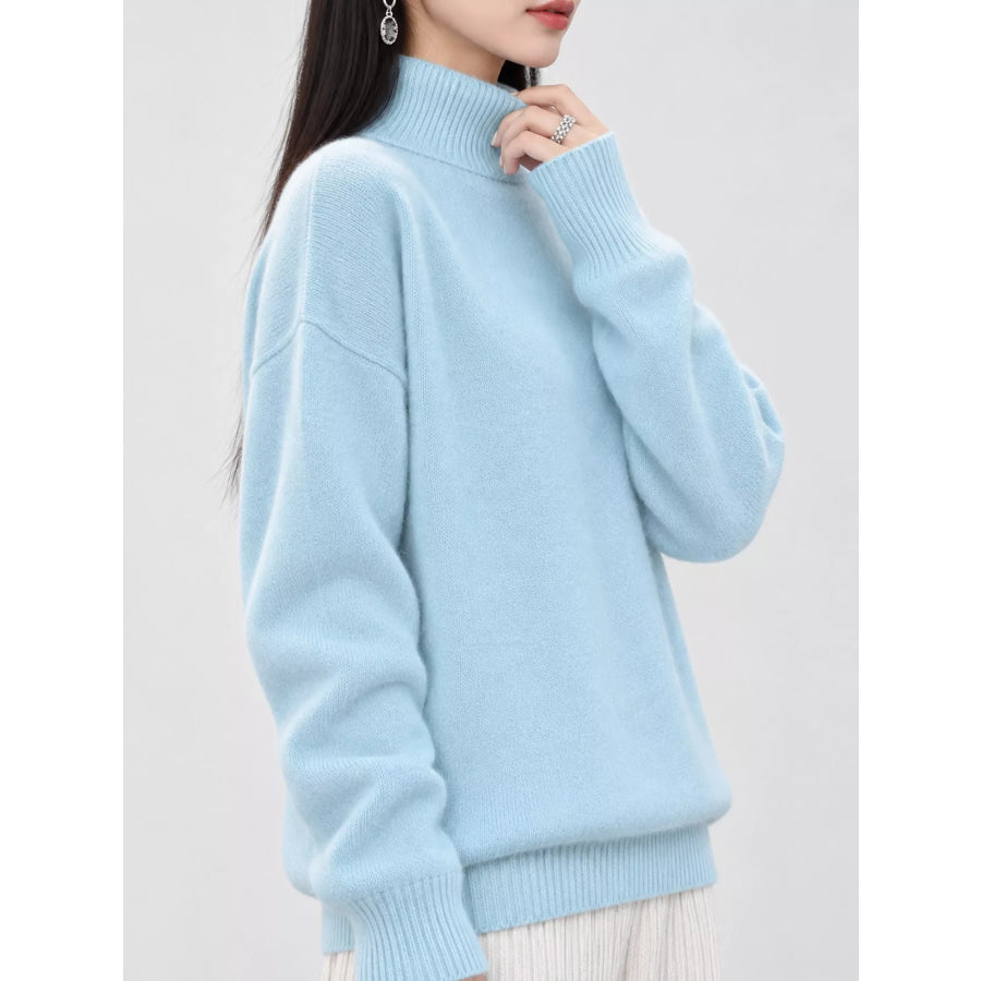 Turtleneck Dropped Shoulder Sweater Apparel and Accessories