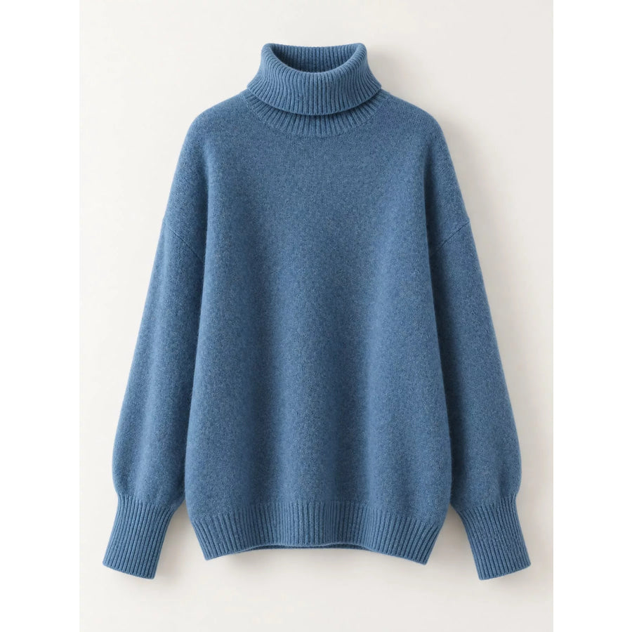 Turtleneck Dropped Shoulder Sweater Apparel and Accessories