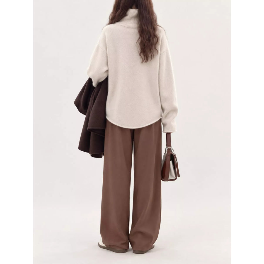 Turtleneck Dropped Shoulder Sweater Apparel and Accessories