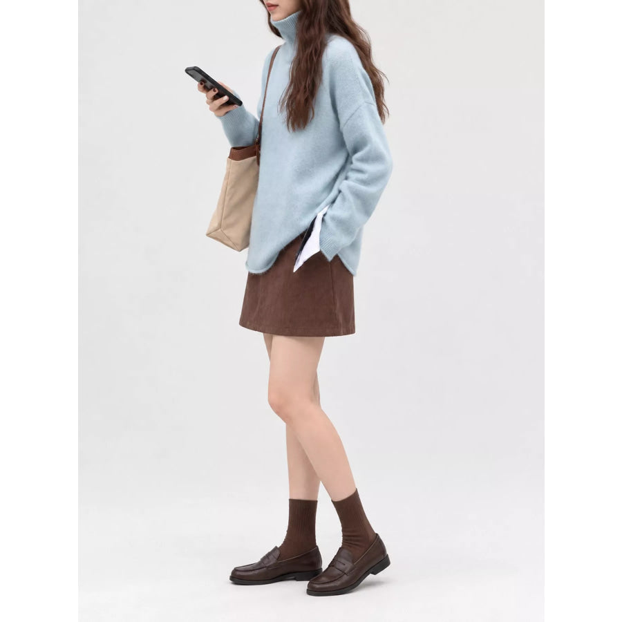 Turtleneck Dropped Shoulder Sweater Apparel and Accessories