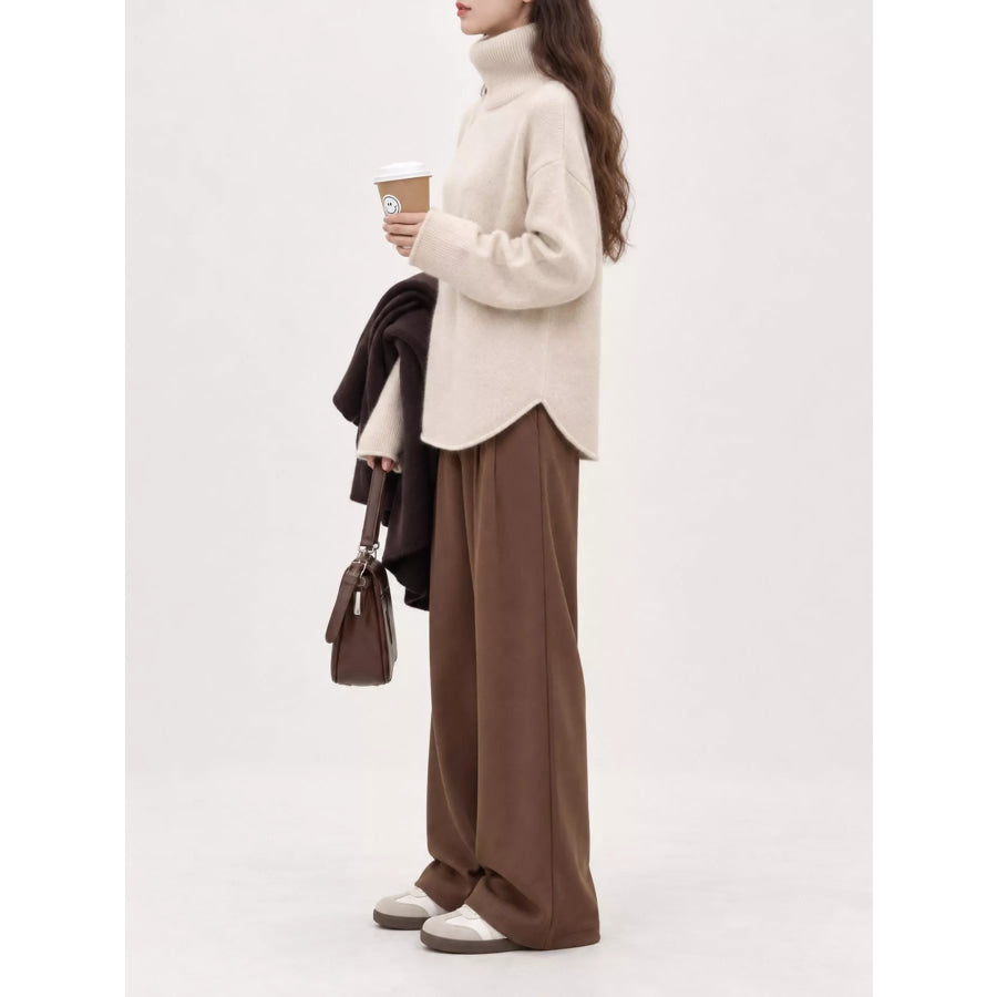 Turtleneck Dropped Shoulder Sweater Apparel and Accessories