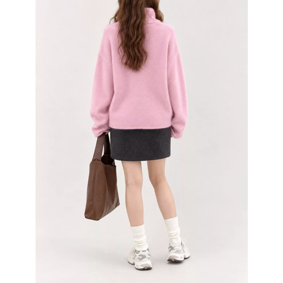 Turtleneck Dropped Shoulder Sweater Apparel and Accessories