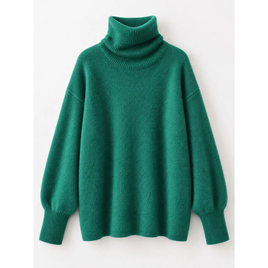 Turtleneck Dropped Shoulder Sweater Apparel and Accessories