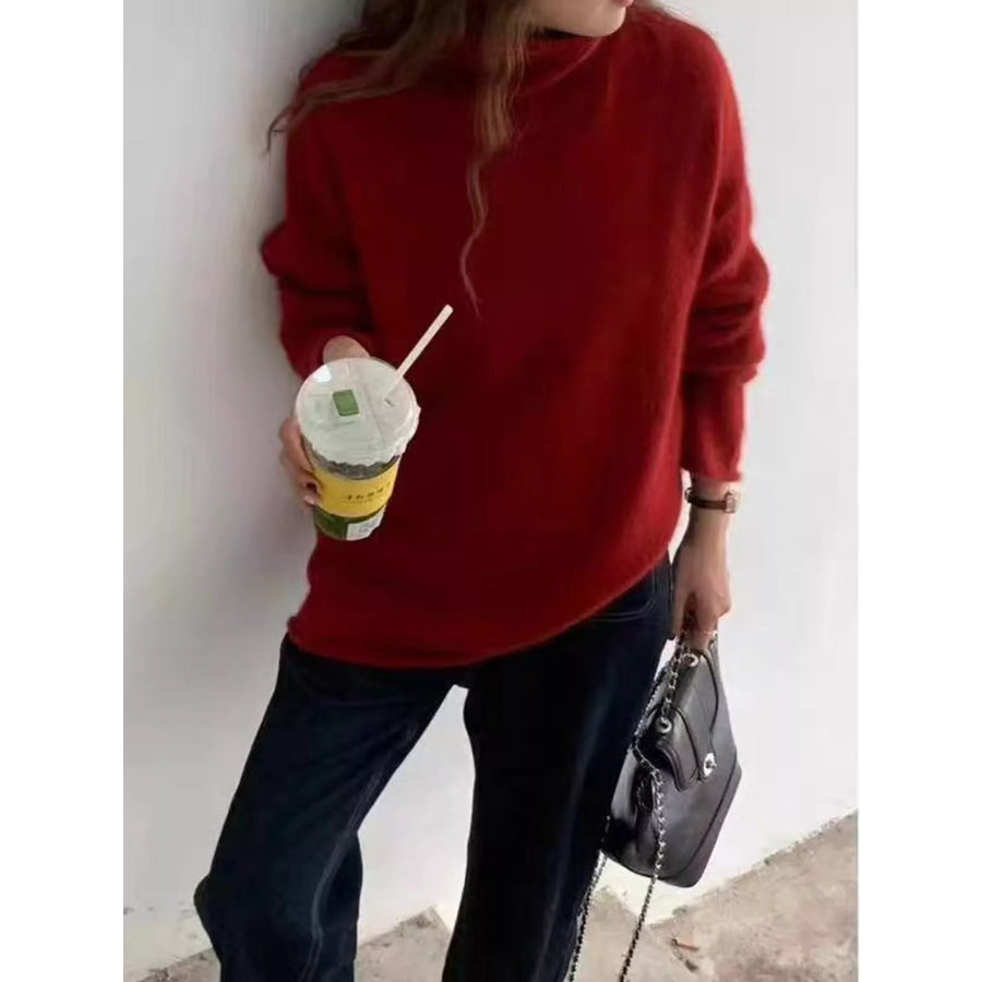 Turtleneck Dropped Shoulder Sweater Apparel and Accessories