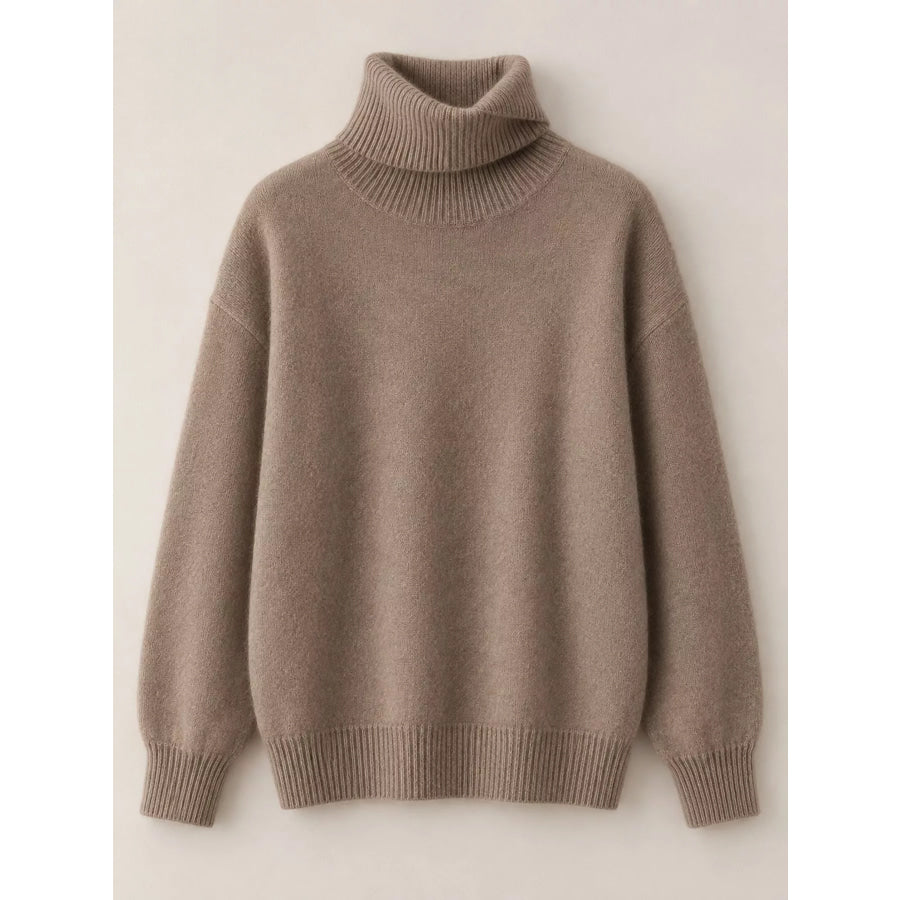 Turtleneck Dropped Shoulder Sweater Apparel and Accessories