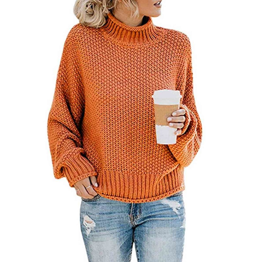 Turtleneck Dropped Shoulder Sweater Clothing