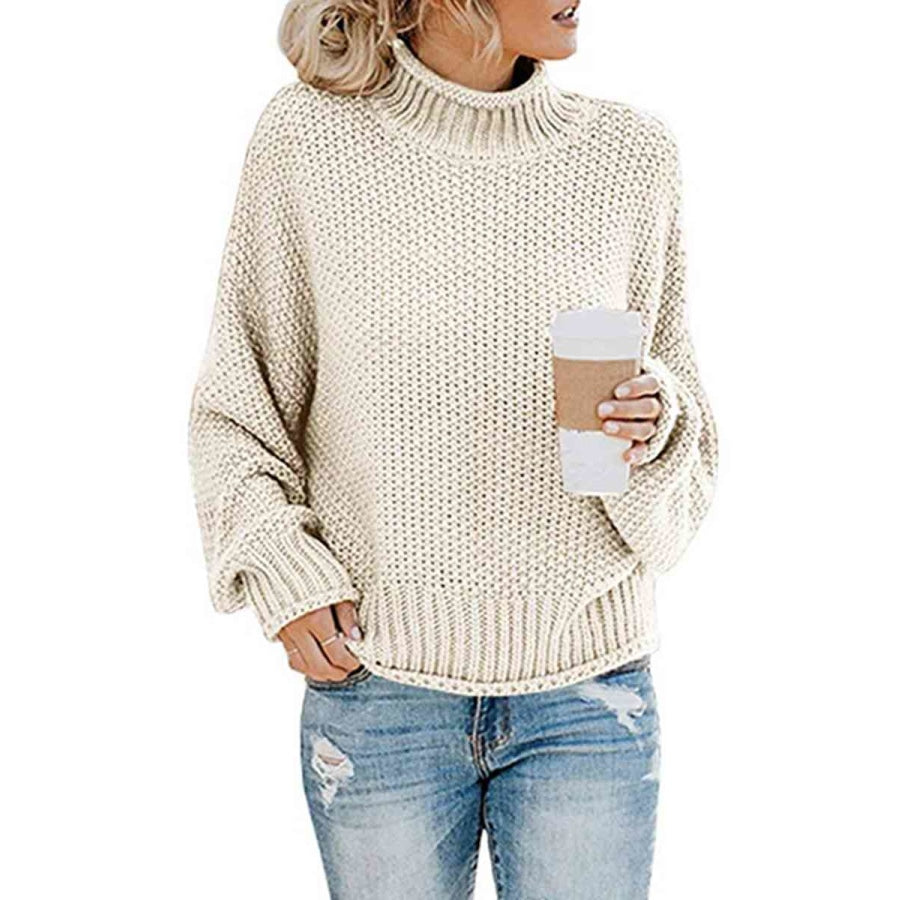 Turtleneck Dropped Shoulder Sweater Clothing