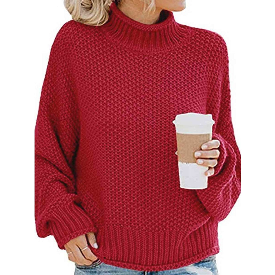 Turtleneck Dropped Shoulder Sweater Clothing