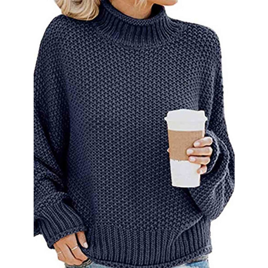 Turtleneck Dropped Shoulder Sweater Clothing