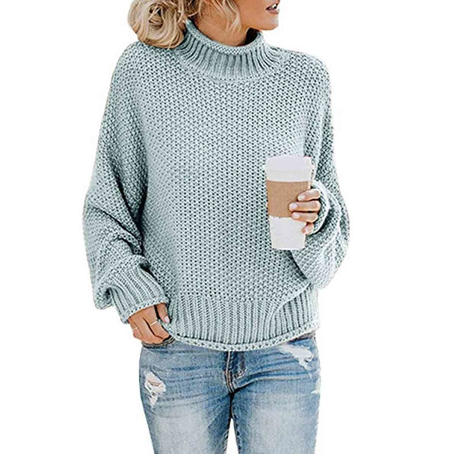 Turtleneck Dropped Shoulder Sweater Clothing