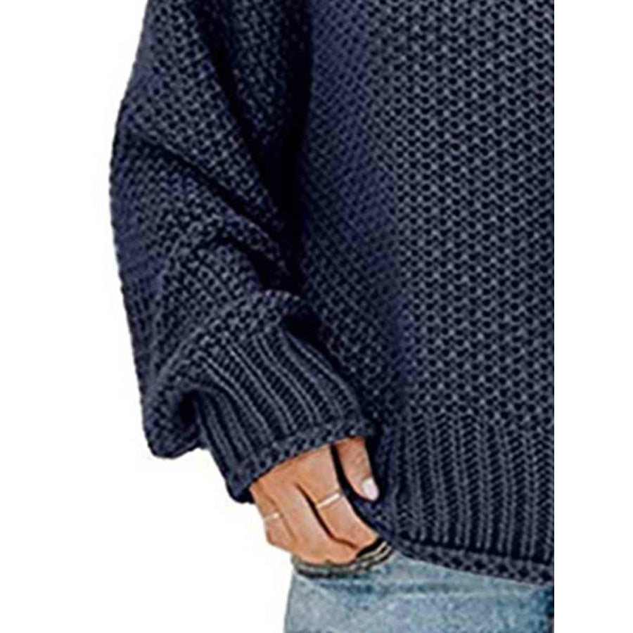 Turtleneck Dropped Shoulder Sweater Clothing