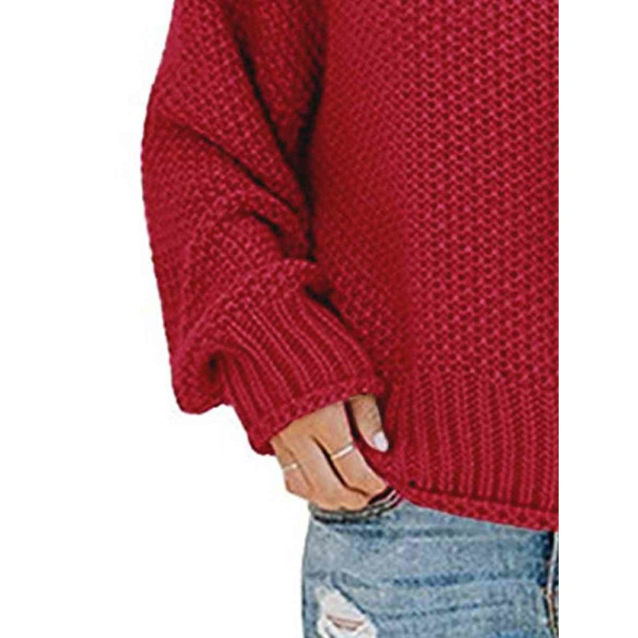 Turtleneck Dropped Shoulder Sweater Clothing