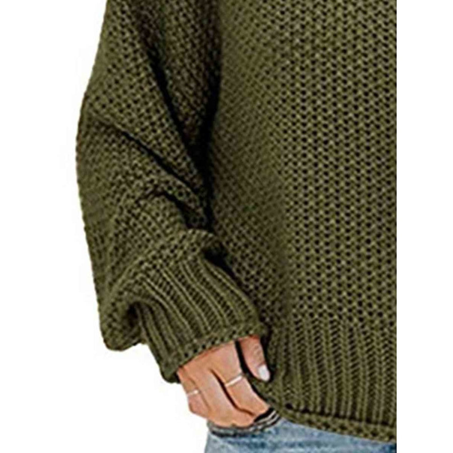 Turtleneck Dropped Shoulder Sweater Clothing