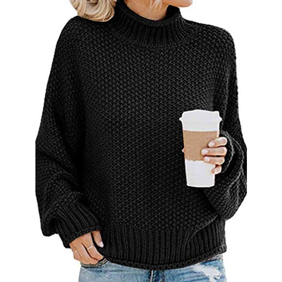 Turtleneck Dropped Shoulder Sweater Clothing