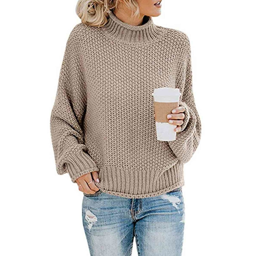 Turtleneck Dropped Shoulder Sweater Clothing