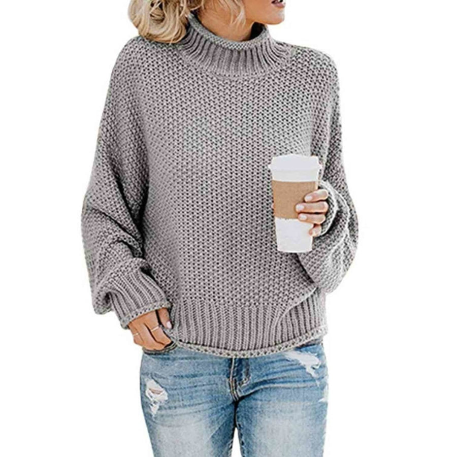 Turtleneck Dropped Shoulder Sweater Clothing