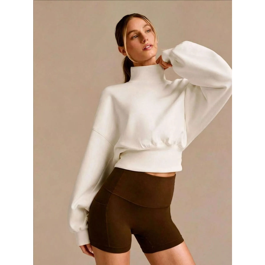 Turtleneck Dropped Shoulder Sweatshirt Apparel and Accessories