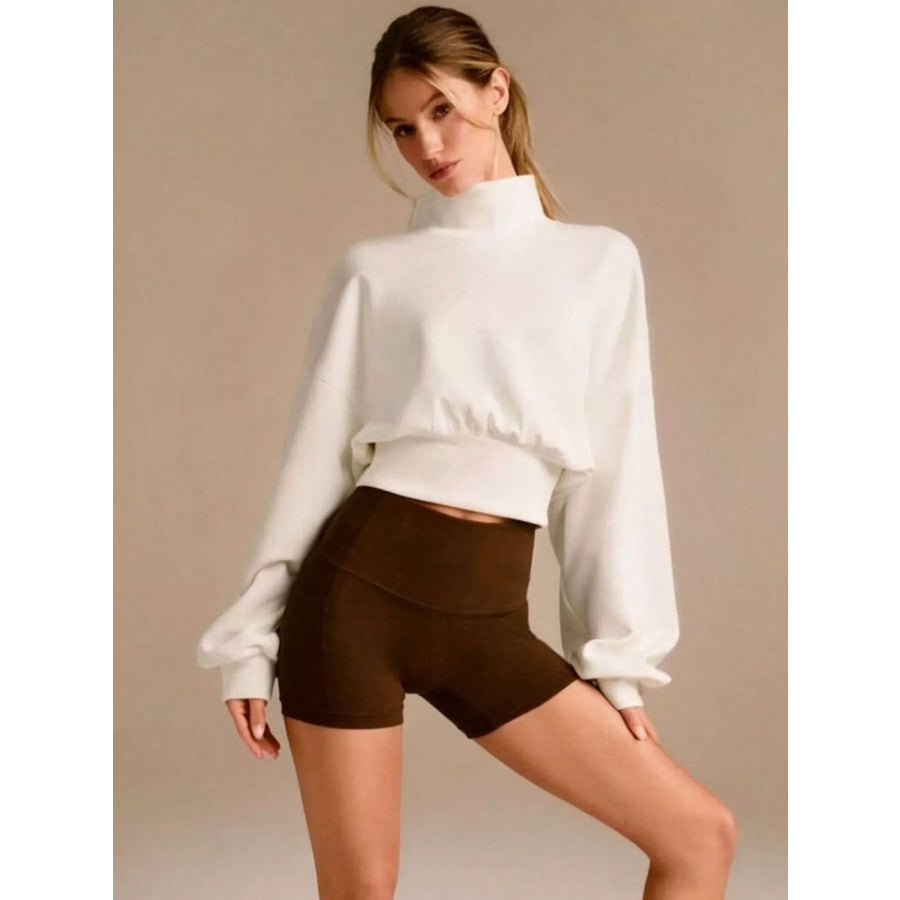 Turtleneck Dropped Shoulder Sweatshirt Apparel and Accessories