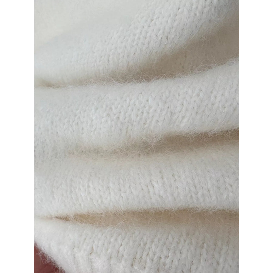 Turtleneck Fuzzy Short Sleeve Sweater Apparel and Accessories