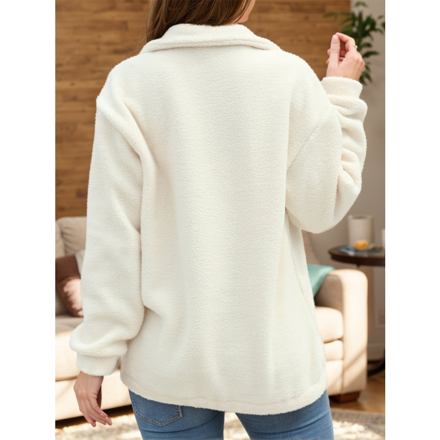 Turtleneck Half Zip Long Sleeve Sweatshirt Apparel and Accessories