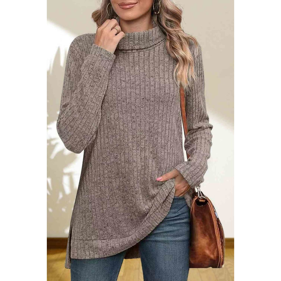 Turtleneck High Low Top