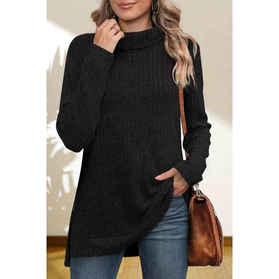 Turtleneck High Low Top