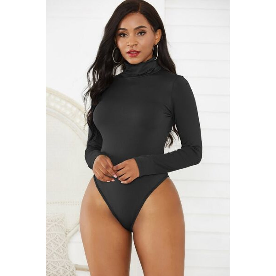 Turtleneck Long Sleeve Bodysuit Black / S Clothing