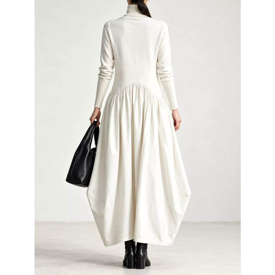 Turtleneck Long-Sleeve Maxi Dress Apparel and Accessories
