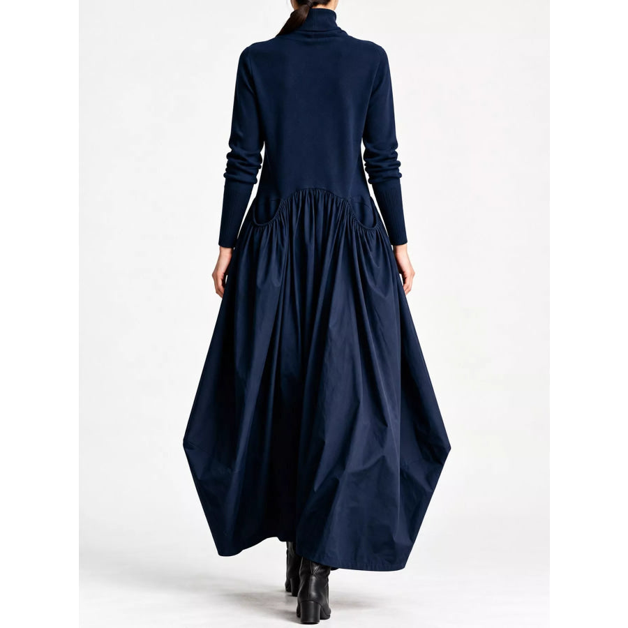 Turtleneck Long-Sleeve Maxi Dress Apparel and Accessories