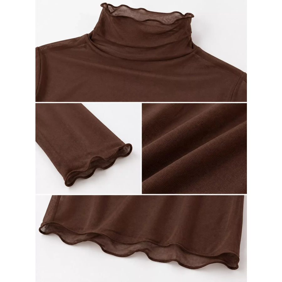 Turtleneck Long Sleeve Slim Fit T-Shirt Apparel and Accessories