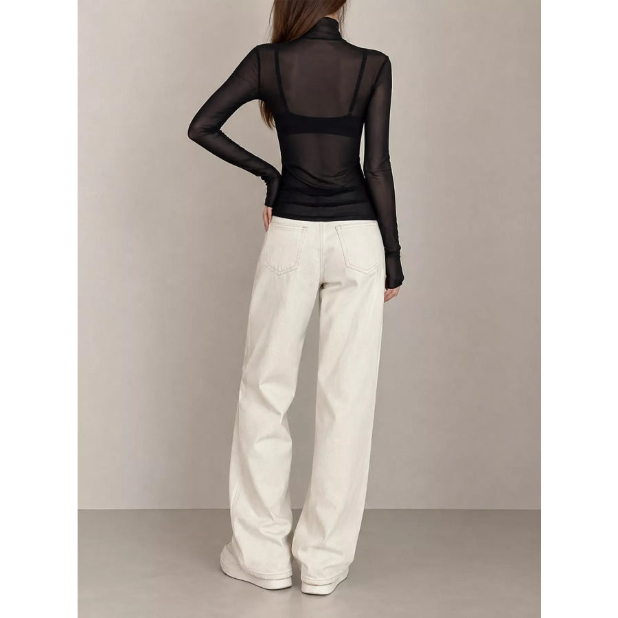 Turtleneck Long Sleeve Slim Fit T-Shirt Apparel and Accessories