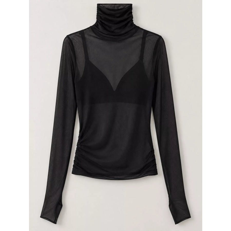 Turtleneck Long Sleeve Slim Fit T-Shirt Apparel and Accessories
