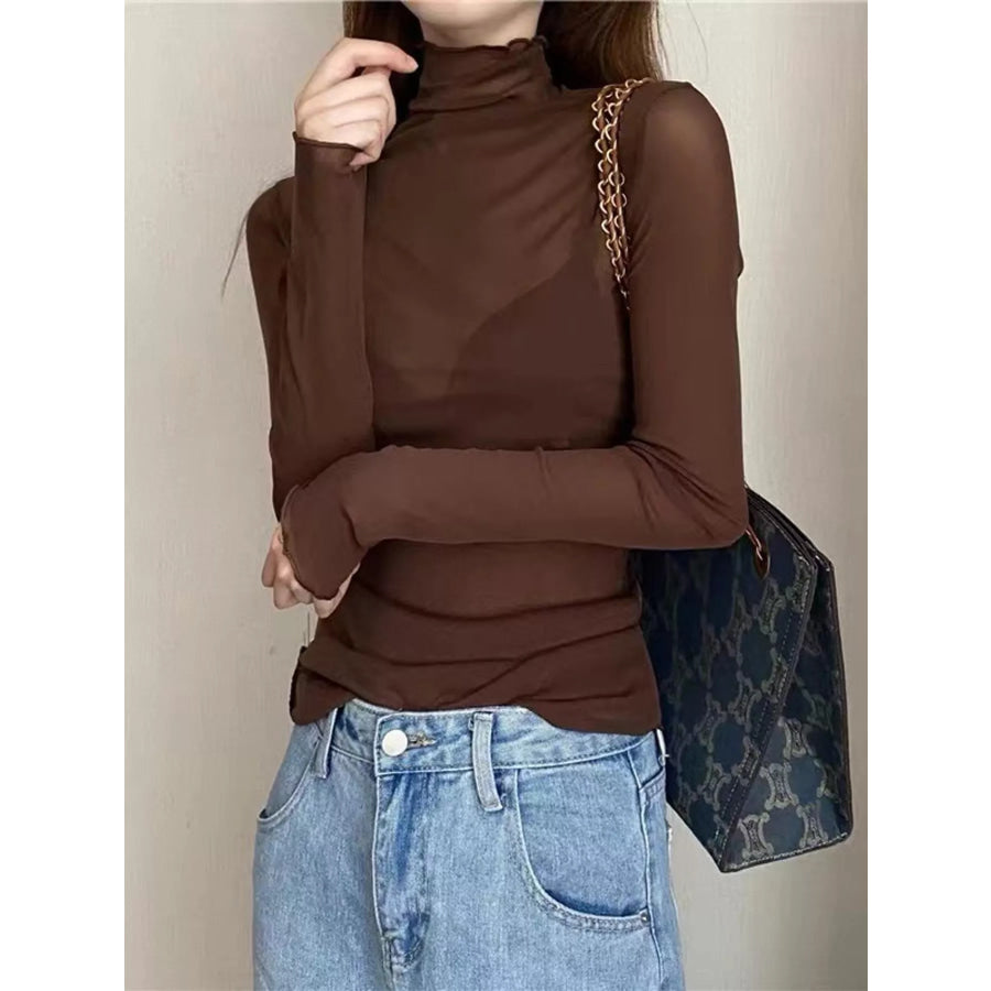 Turtleneck Long Sleeve Slim Fit T-Shirt Apparel and Accessories