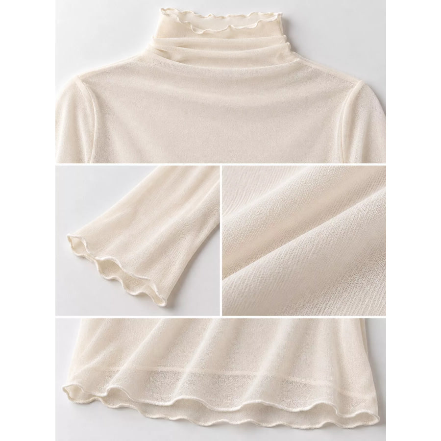 Turtleneck Long Sleeve Slim Fit T-Shirt Apparel and Accessories