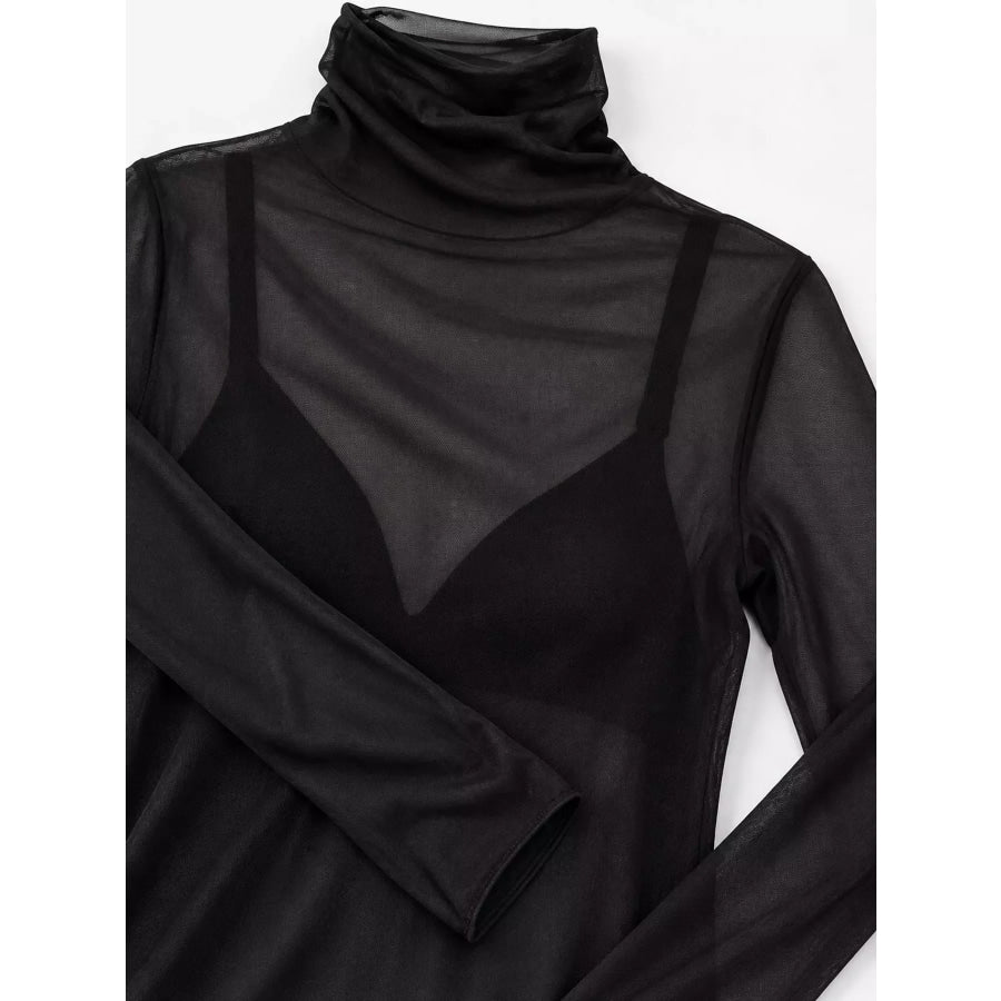 Turtleneck Long Sleeve Slim Fit T-Shirt Apparel and Accessories