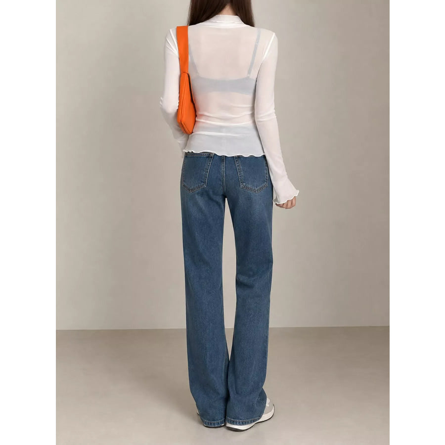 Turtleneck Long Sleeve Slim Fit T-Shirt Apparel and Accessories