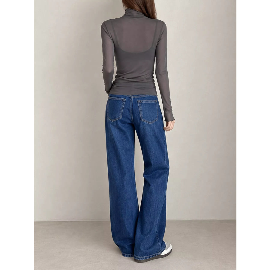 Turtleneck Long Sleeve Slim Fit T-Shirt Apparel and Accessories