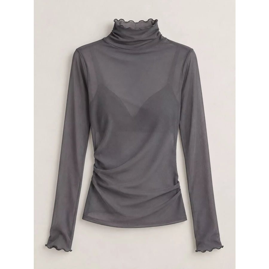 Turtleneck Long Sleeve Slim Fit T-Shirt Apparel and Accessories