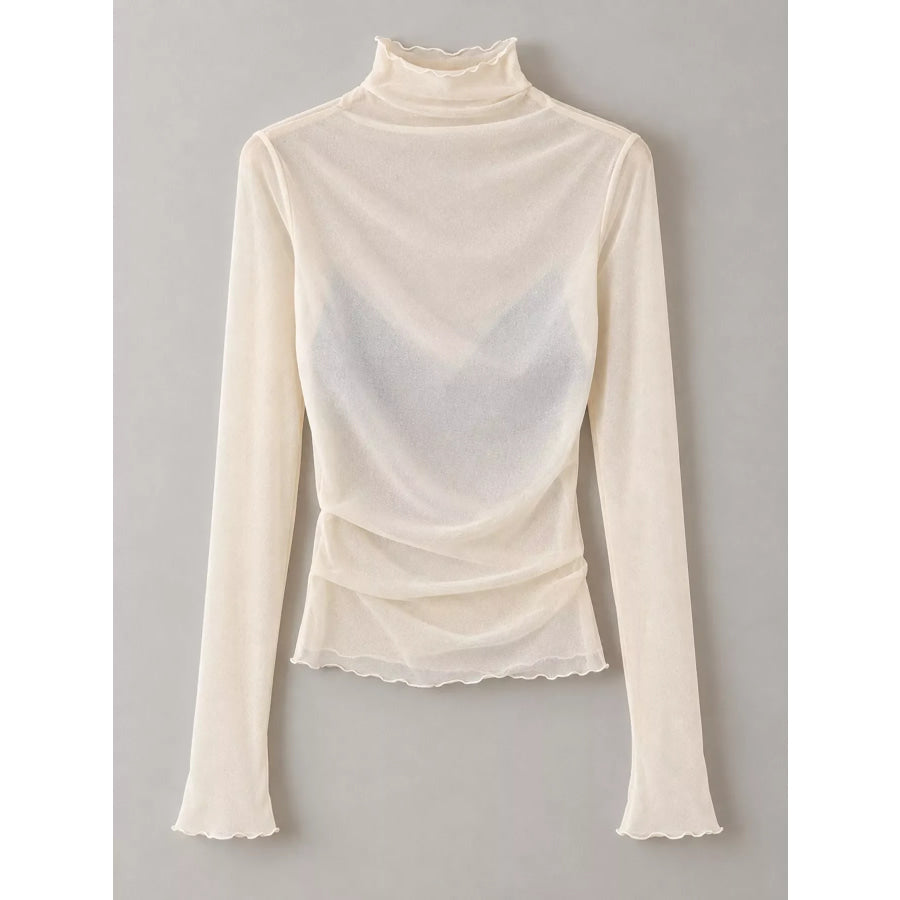 Turtleneck Long Sleeve Slim Fit T-Shirt Apparel and Accessories
