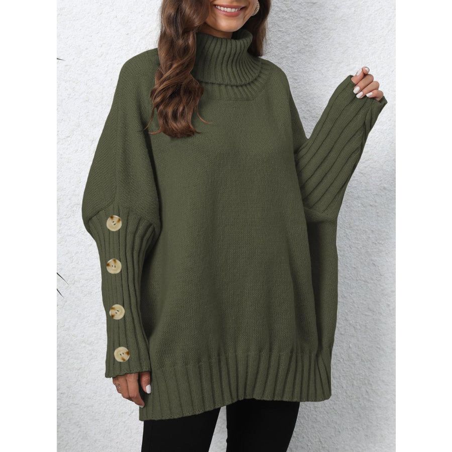 Turtleneck Long Sleeve Sweater Apparel and Accessories