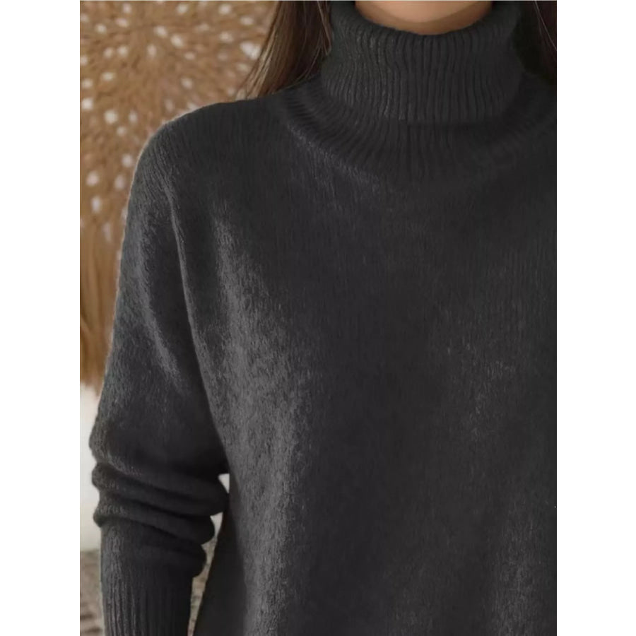 Turtleneck Long Sleeve Sweater Apparel and Accessories