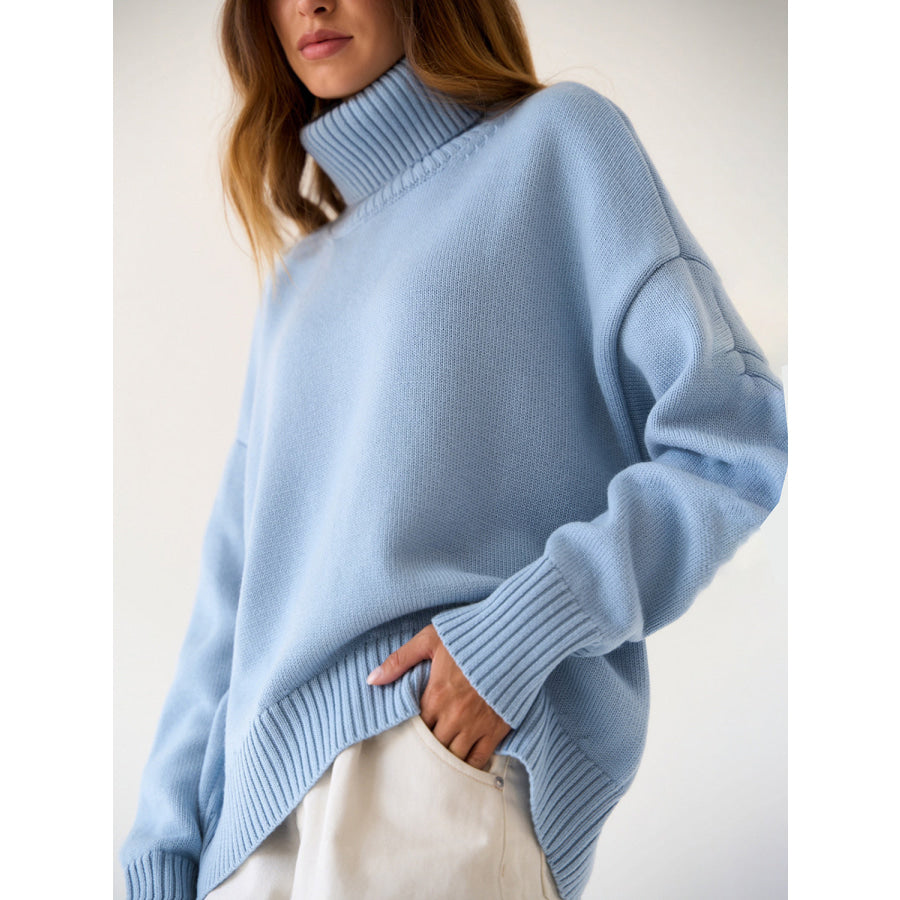 Turtleneck Long Sleeve Sweater Apparel and Accessories