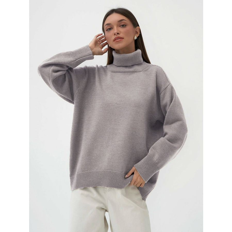 Turtleneck Long Sleeve Sweater Apparel and Accessories