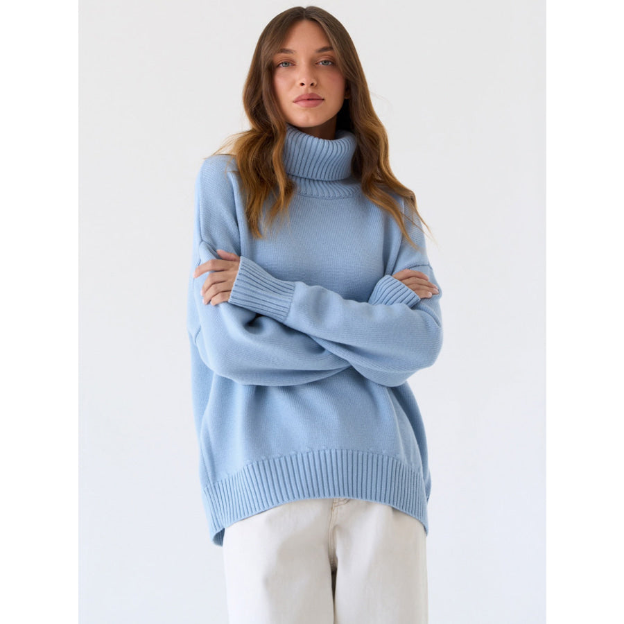 Turtleneck Long Sleeve Sweater Apparel and Accessories