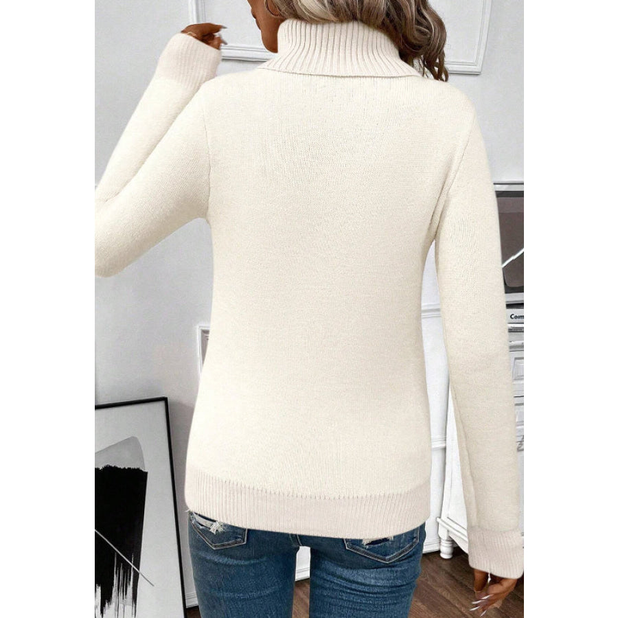 Turtleneck Long Sleeve Sweater Apparel and Accessories