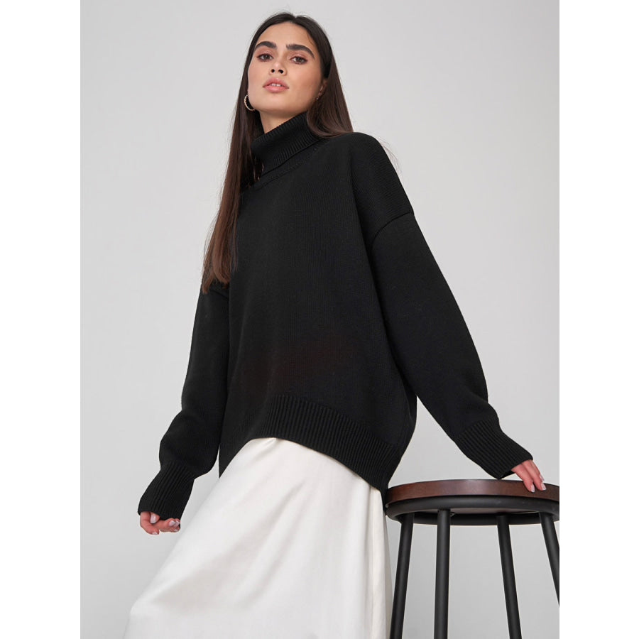 Turtleneck Long Sleeve Sweater Apparel and Accessories