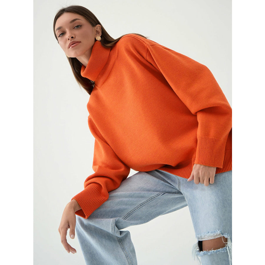 Turtleneck Long Sleeve Sweater Apparel and Accessories