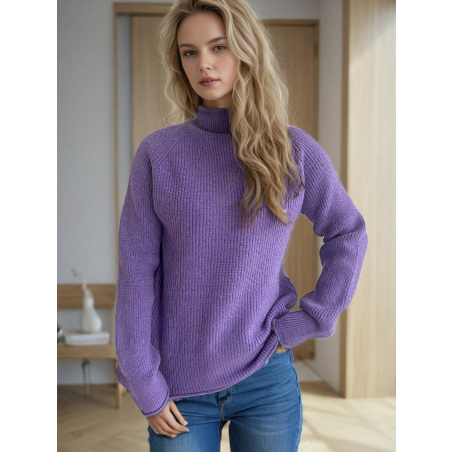 Turtleneck Long Sleeve Sweater Apparel and Accessories