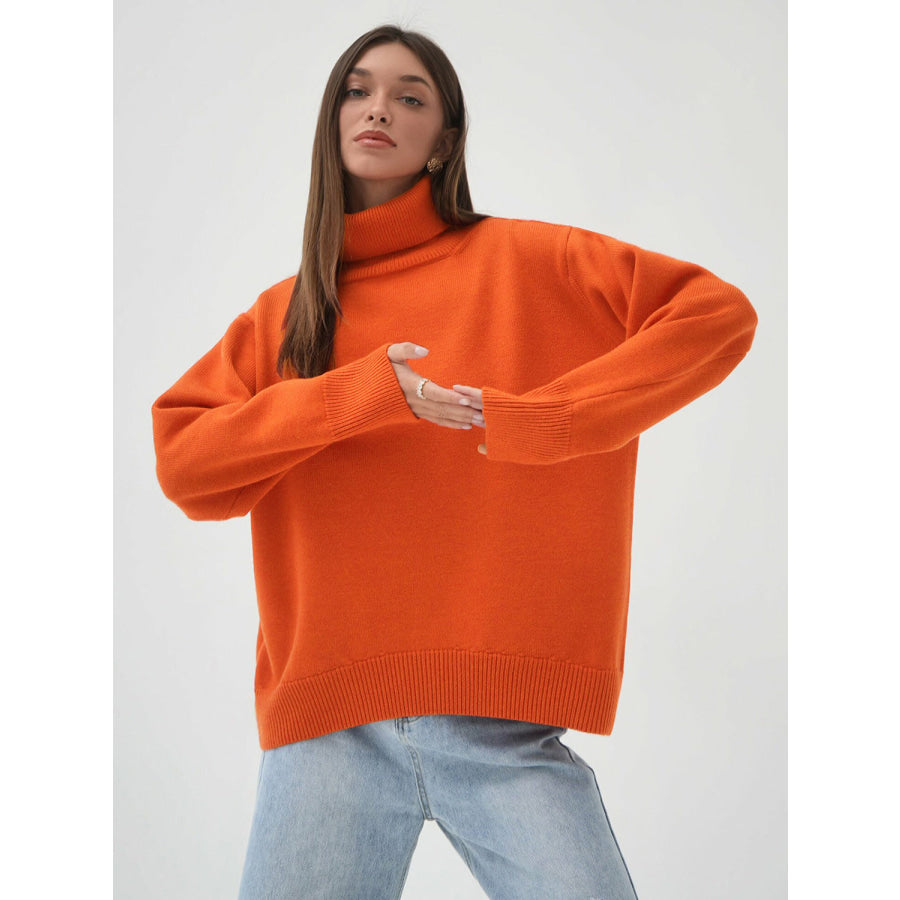 Turtleneck Long Sleeve Sweater Apparel and Accessories